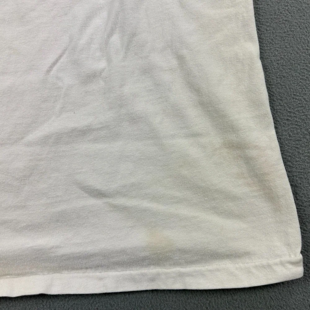 Vintage R Mullins‎ Shirt Mens Large Art Tee Western Coyote Single Stitch White - Picture 8 of 10